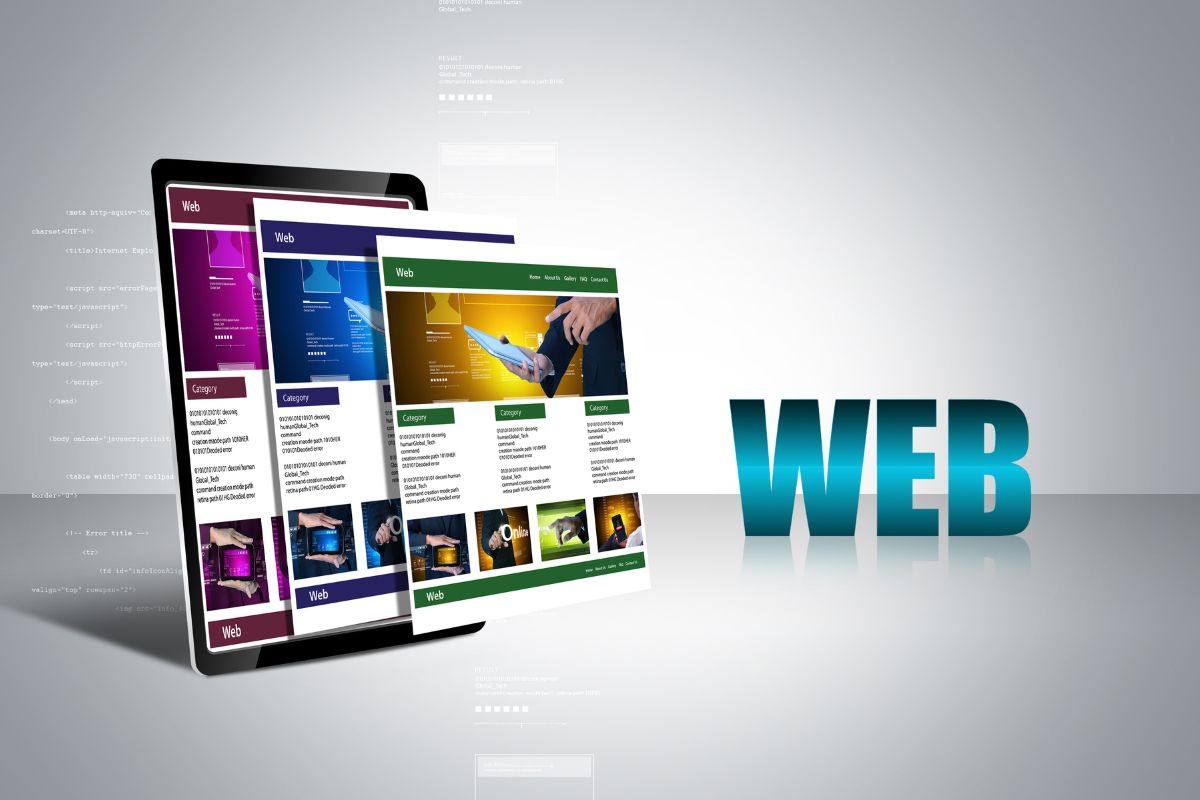 scritta web con tablet